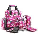 Portable Pink Girl Hello Kitty Diaper Bag Oxford