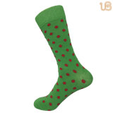 Men's Green Dots Comb Cotton Quality Happy Sock