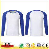 Promotional Soft Cotton Long Sleeve Unisex Stitching Color T-Shirt