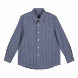 100% Cotton Boys Spring/Autumn Shirt Polo Neck Check