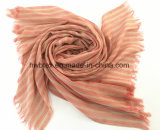Soft Feeling Vertical Stripe Woven Polyester Lady Scarf (HWBVS129)