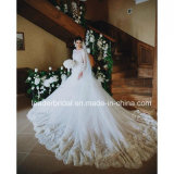 Lace Bridal Ball Gowns Tulle Flowers Luxury Beading Wedding Dresses Z9027
