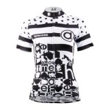 Black & White Short Sleeve Cycling Shirts Women's Cycling Jerseys Breathable Sport Outdoor Quick Dry