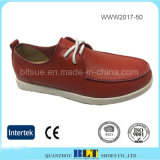 Lace-up Closure Rubber Outsole Leather Women Fashion Shoes