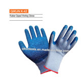 K-42 Crinkle Latex Palm Coating Knitted Safety Working Gloves