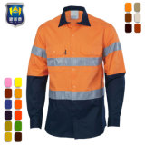 Hi Vis Cotton Workwear Uniform Clothing Men Safety Shirts
