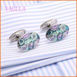 VAGULA Fashion Blue Sea Wave Copper Cufflinks