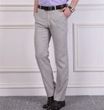 Hot Sale Middle Aged Men's Business Flax Straight Long Pants