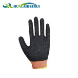 13G Polyester Liner Latex Crinkle Glove for Garbage