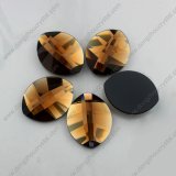 Golden Leaf Shape Glass Stone for Jewelry Accessories