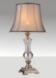 Phine 90163 Clear Crystal Table Lamp with Fabric Shade