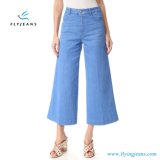 Ropped, Wide-Leg Jeans in Saturated Wash Lady Denim