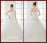 One Shoulder Ball Gown Appliques White Tulle Wedding Dresses Rr9008