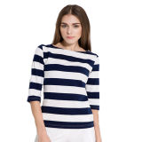 New Arriavel Soft Cotton Striped Fashion Lady T-Shirt