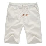 White Men's Linen Casual Classic Fit Shorts