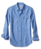 Slim-Fit Blue Chain Linen Cotton Shirt