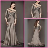 Long Sleeves Party Prom Formal Gowns Brown Evening Dresses B1447