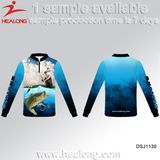 Healong UV-Protection Sportswear Customized Sublimation Printing Fishing Shirt