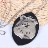Factory Custom Military Army Police Badges Leather Ball Chain Necklace