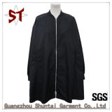 Custom Simple Black Long Single Layer Jacket Coat for Unisex