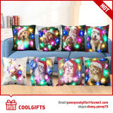 Multi-Colors Square LED Lights Pillow Cases with Christmas Santa Design