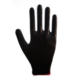 13G Black Polyester, Gym Hand Black Nitrile Coated Gloves