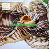 55*55cm 100% Silk Lady Fashion Square Scarf with Geometry Painting Printed