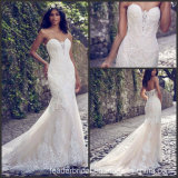 Strapless Bridal Gowns Lace Appliqued Beach Country Wedding Dress R562