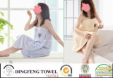 100% Cotton Terry Bath Towel Robe with Embrodiery Df-8855