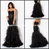 Black Lace Tulle Wedding Dress Sweeheart Luxury Evening Dress E52719