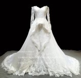 Aoliweiya Sleeve A Line Ruffle Tower Lace Edge Wedding Dresses