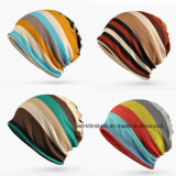 Popular New Design Soft Striped Beanie Women Winter Kintted Caps