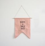 Pink Embroidery Hung The Flag Decorative Fabric for Children Room