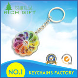 Colorful Lemon Slice Shape Metal Keychain with Cmyk Printed