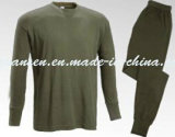Winter Underwear Thermal in Oliva Green with Simple Classic Design