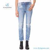 Fashion Straight-Leg Skinny High Waist Women Denim Jeans with Light Blue by Fly Jeans