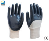 Cotton Interlock Shell Nitrile 3/4 Coated Protective Safety Work Gloves (N6038)