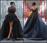 Black Party Prom Gown off Shoulder Hi-Low Mother Daughter Evening Dress P16080