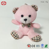 Cheap Promotional Plush Pink Bear Sitting Animal Keychain Toy