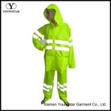 PU Reflective Safety Raincoat Pant Set for Outdoor Security Working