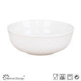 20cm Porcelain Soup Bowl Embossed Design