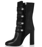 New Arrival Classical Black Women Boots with Side Zipper (HS17-076)