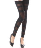 Girls Sexy Punk Solid Color Bandage Mesh Black Tights (83833)