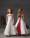 Embroidery Flower Girl Dresses Wine Junior Bridesmaid Wedding Formal Dress FL27210