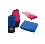 Customized Blue Net Bag Pack Polyester Yoga Blanket