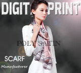 Digital Print Satin 100% Poly for Scarf (M036)