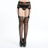 Lace & Bowknot Stockings with Garter Belt 8708