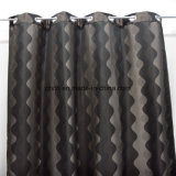 2018 Wholesale Market High Quality Grey and Black Wavy Polyester Room Curtain Cloth Fabric