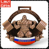 Custom Copper Metal Russia 3D Weightlifting Medal