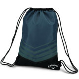 210d Black Polyester Nylon Drawstring Rope Backpack